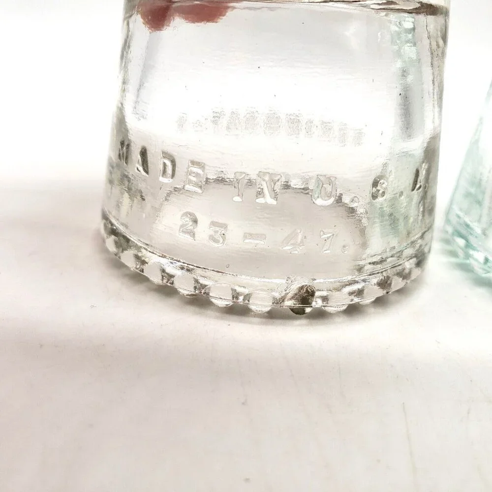 Lot of 2 Hemingray No 9 Clear Glass Insulator Made in USA Antique Collectable
